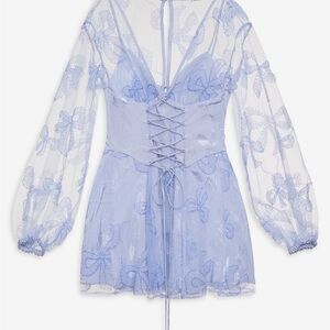 NWT For love and lemons Presley mini dress - lavender bow corset dress - size M
